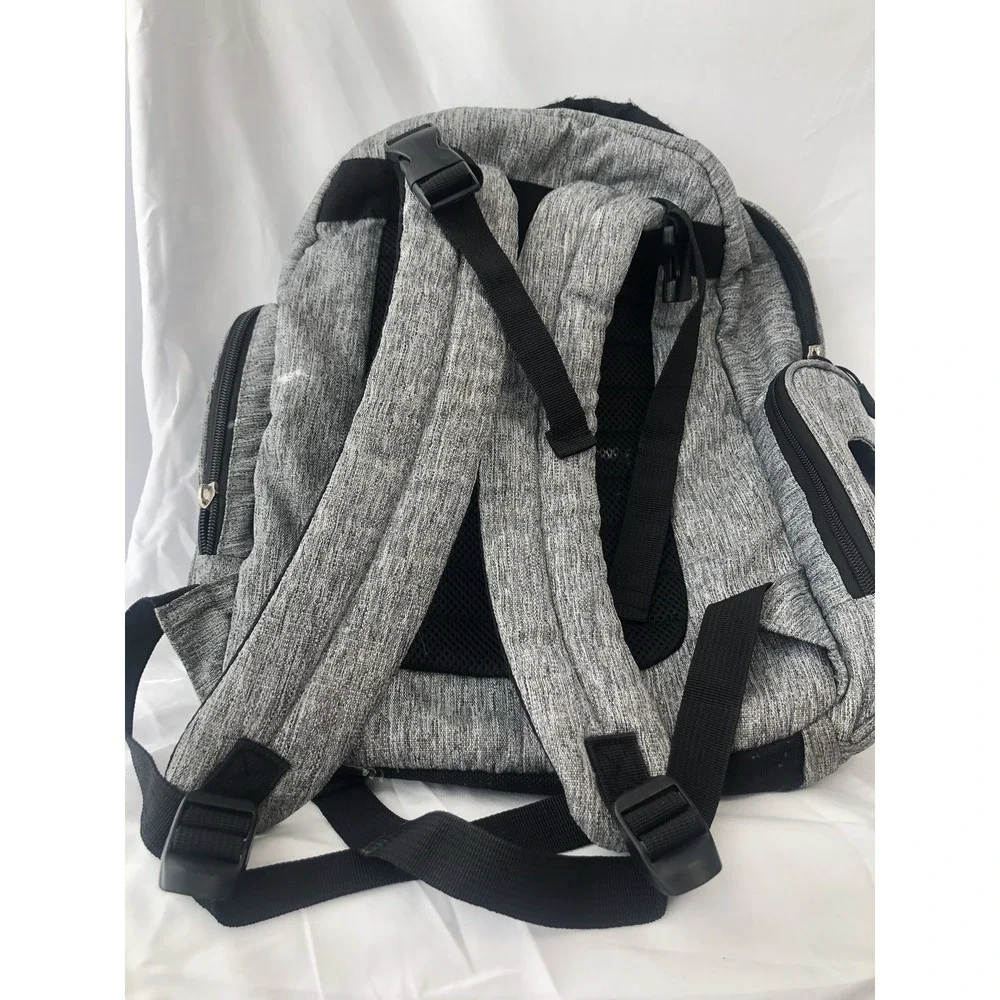 Eddie Bauer Bridgeport Diaper Bag Backpack Gray Black Trim